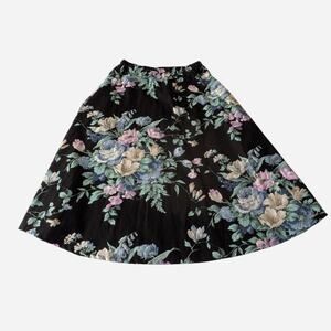 Vintage Black Floral Skirt